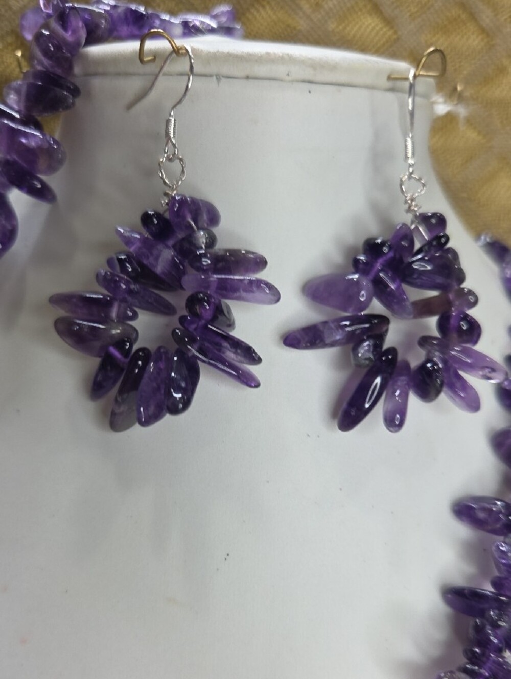 925 Sterling Silver Purple Amethyst Necklace Bracelet Earring Set Seahorse - Picture 4 of 10